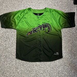 Arctic Cat "Team Arctic" Jersey Men's XL Green Black Gradient Button Up